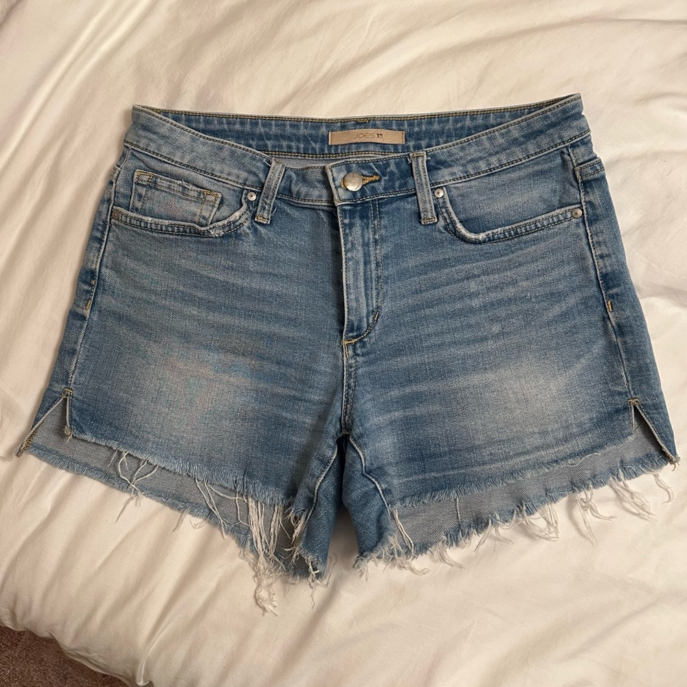 Joe's Jeans Light Blue Frayed Hem Shorts - 28
